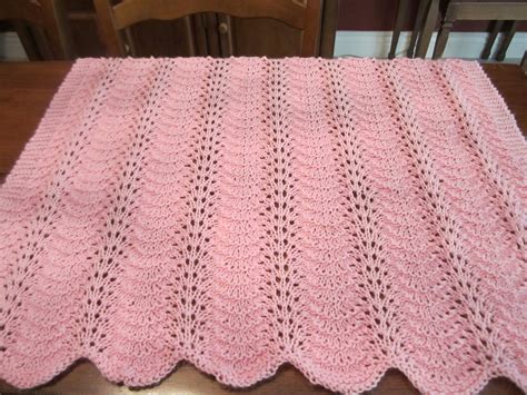 Knit Baby Blanket Fan And Feather Knitted Baby Blankets Baby
