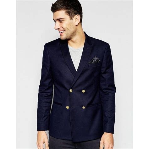 Asos Skinny Double Breasted Blazer With Gold Buttons Blazers For Men