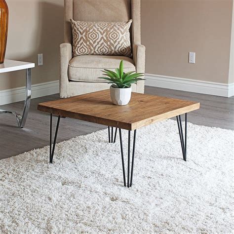 Rustic Square Old Elm Wooden Coffee Table Unfinished Coffee Table