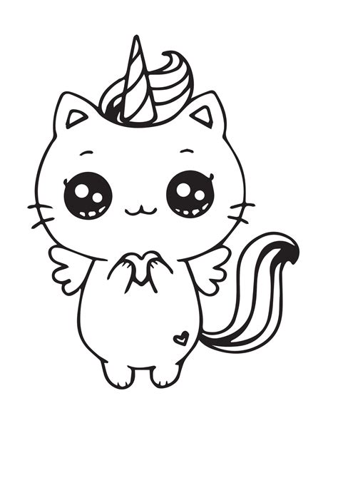 unicorn cat coloring pages coloring pages  kids  adults