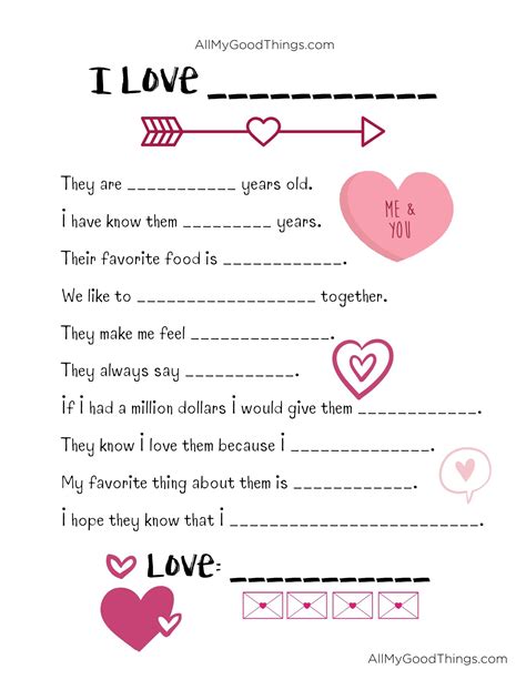 Printable Secret Valentine Questionnaire Printable Word Searches