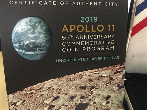 2019 Apollo 11 50th Anniversary Commemorative Uncirculated Silver Dollar