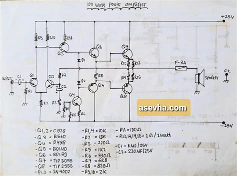 Skema Power Amplifier 100 Watt Dengan Transistor Tutorial Desain And Hoby