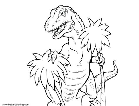 T Rex from Jurassic World Fallen Kingdom Coloring Pages - Free