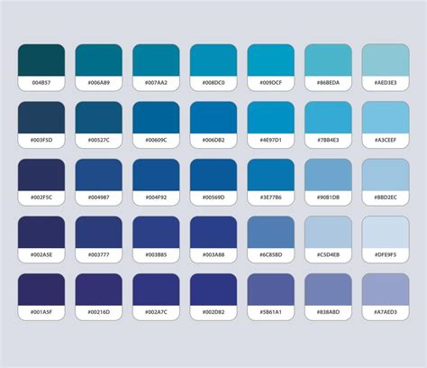 Blue Color Palette With Hex Vector Art At Vecteezy
