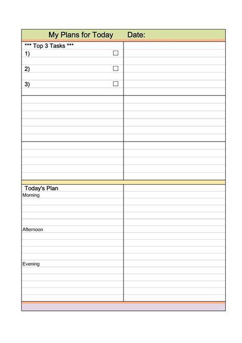Printable Daily Planner Template Word Printable Templates Free