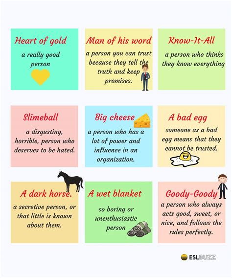 25+ Common Idioms to Describe People in English - ESL Buzz