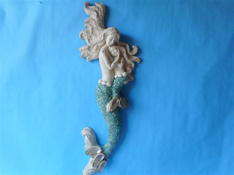 Seashell Wall Mermaid Mermaid With Baby Seashell Art Beach Etsy