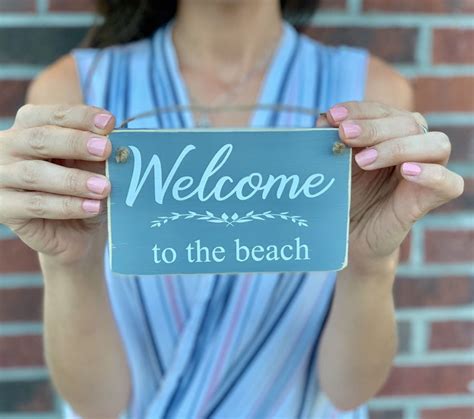 Welcome Sign Welcome To The Beach Sign Beach Sign Small Etsy