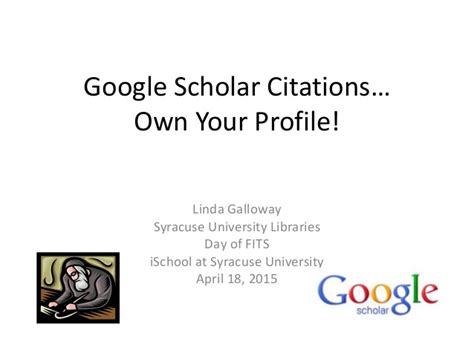 Released in beta in november 2004. Google Scholar Citations... Own your profile!