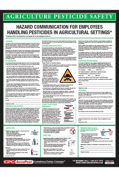 74401 Hazard Communication Crop Protection Safety Posters Epa