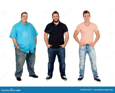 Three Men With Different Complexion Stock Image Image Of Figure