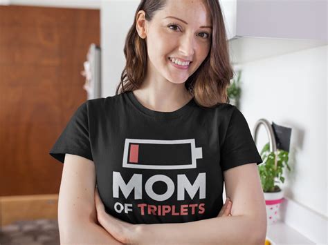 Mom Of Triplets Funny Mothers Day Shirt Mothers Day T For Etsy