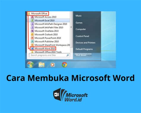 Langkah Langkah Cara Membuka Microsoft Word