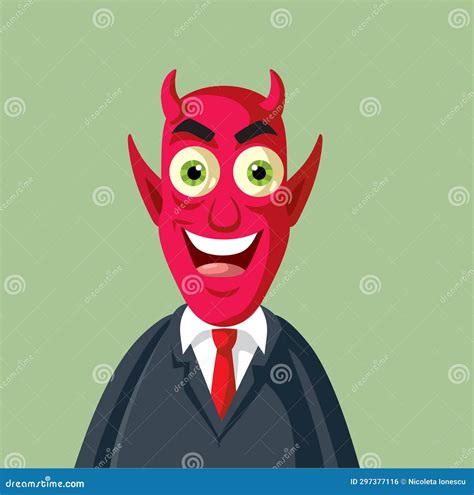 Funny Devil Businessman Concept Vector Character Illustration Stock