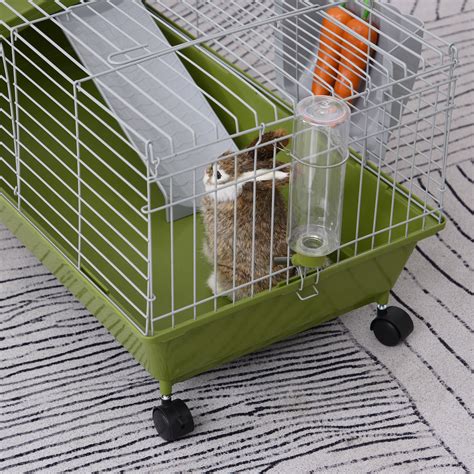 Pawhut Small Animal Cage Rabbit Guinea Pig Hutch Pet Play