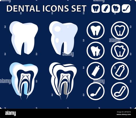 Medical Dental Icons Tooth Scheme Emblem Illustration Simply Change