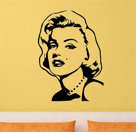 Marilyn Monroe Wall Decal Classic Vinyl Wall Sticker Waterproof Bedroom Girls Room Art Mural
