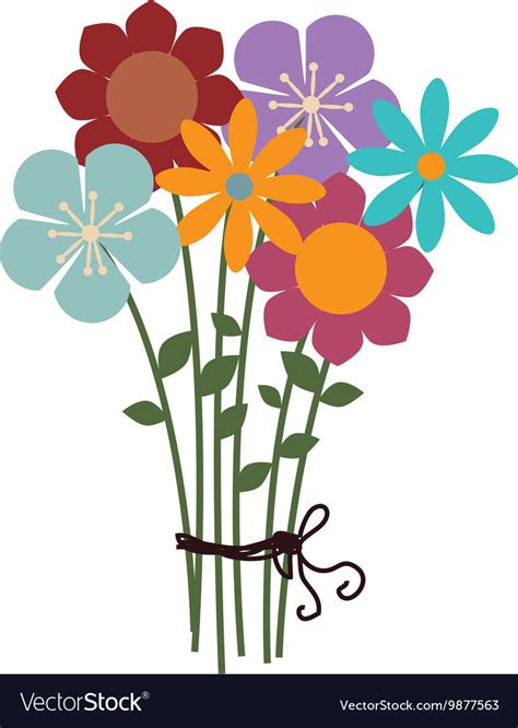 Bouquet Of Flowers Icon Royalty Free Vector Image