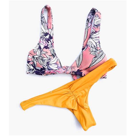 2018 New Push Up Strap Sexy Bikini Set Thong Women Swimwear Swimsuit Bathing Suit Beach Wear
