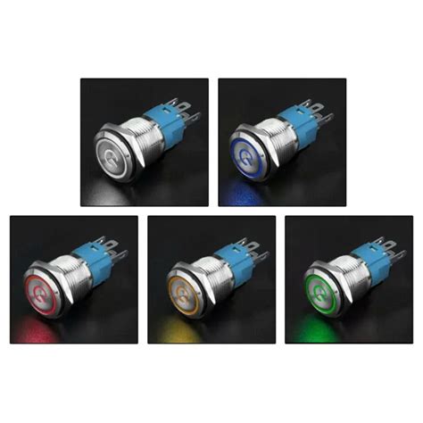 16mm 12v Led On Off Push Button Power Switch Latching And Wire Socket