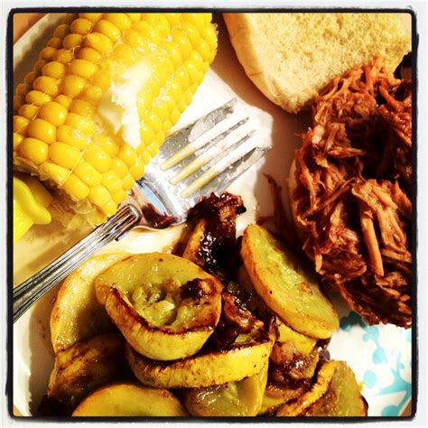 Breakfast will never be the same again. Piece of Cake Recipes: Crockpot Pulled Pork and Sauteed Squash