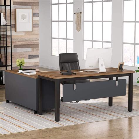 Tribesigns L Shaped Computer Desk With Storage Drawers Cabinet Set