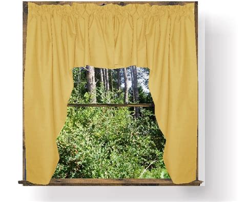 Solid Gold Colored Swag Window Valance Optional Center Piece Available