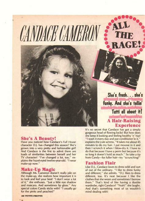 Candace Cameron Teen Magazine Pinup Clipping Pix Picture Cutting Tutti Frutti Clippings