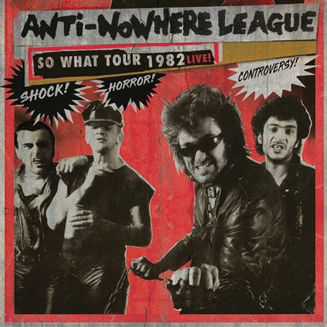 Anti Nowhere League So What Tour 1982 Live Limited Edition Red Vinyl Cleopatra Records Store