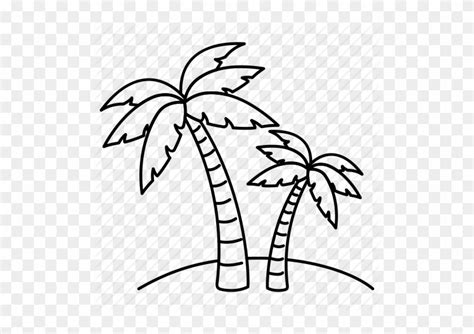 2 Palm Trees Outline