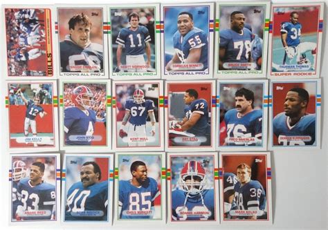 1989 Topps Buffalo Bills Team Set Of 17 Football Cards Buffalobills