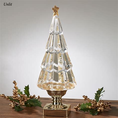 Glitter Swirl Led Lighted Christmas Tree Table Accent By Roman