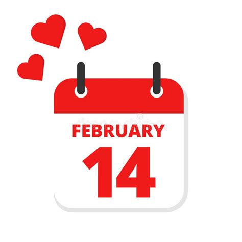 Calendar Valentine Day Icon Blue Vector Stock Vector Illustration Of