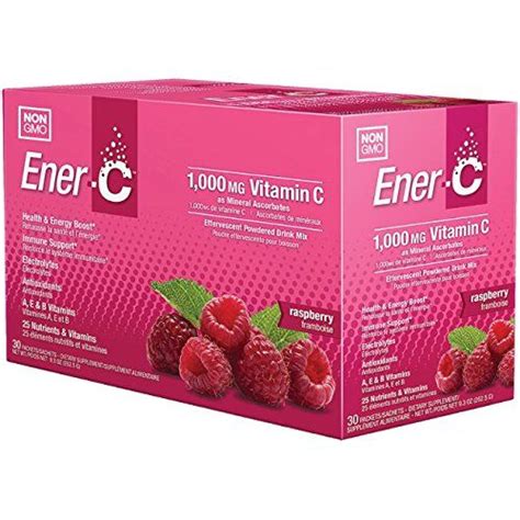 Ener C Effervescent Multivitamin Non Gmo Gluten Free Vega Amznto2hz5i2s Raspberry