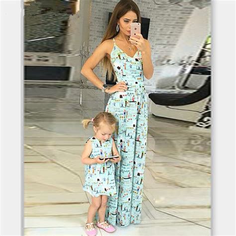 Sleeveless Long Strap Beach Dress For Mommy And Me Clothes Dress Mother