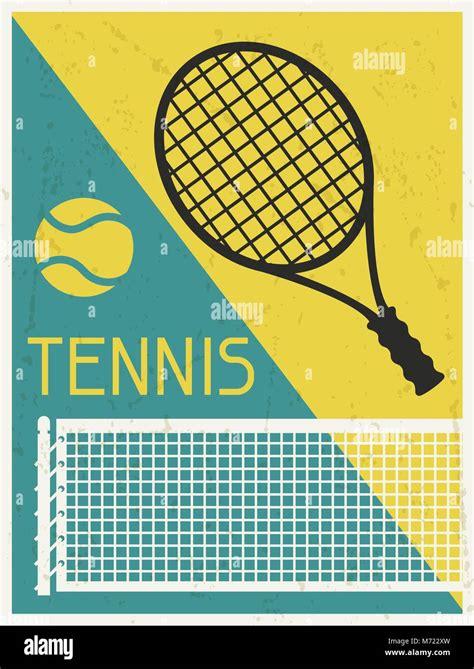 Tennis Retro Poster In Flat Design Style Stock Vector Image Art Alamy