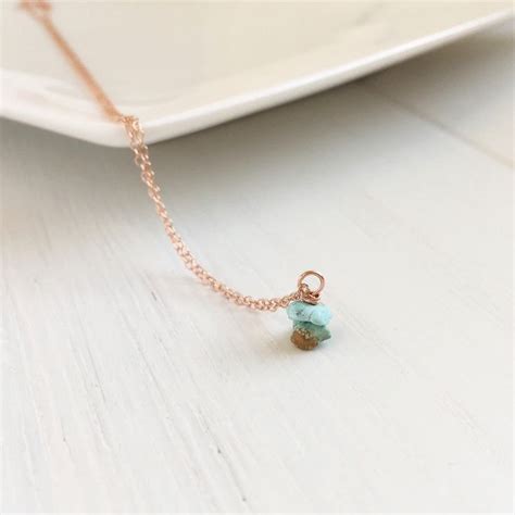 Tiny Turquoise Pendant December Birthstone Necklace Etsy Uk