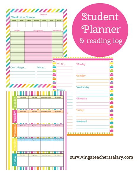 Free Printable Student Planner Printable Templates