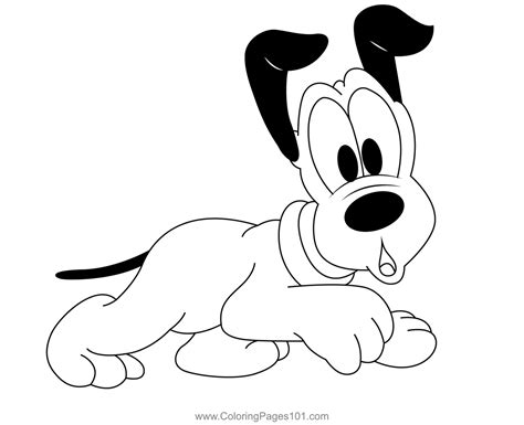Baby Pluto Dog Coloring Page For Kids Free Pluto Printable Coloring