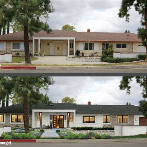 Pin On Before And After Photos Exterior Remodel Ranch House Exterior