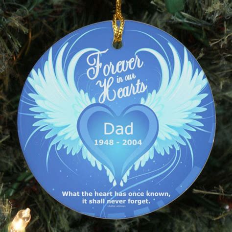 Personalized In Our Hearts Memorial Ceramic Ornament Memorial