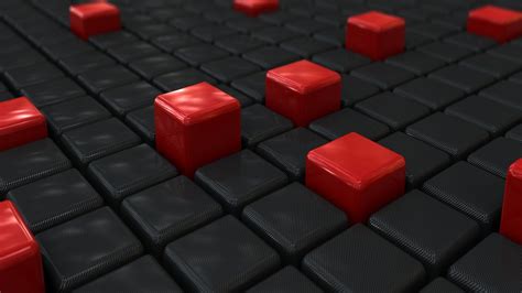 Red Cube Graphic Wallpaper Abstract 3d Blocks Hd Wallpaper