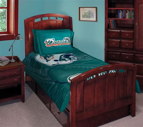 Shop a wide selection of dolphins flags, banners, and many other wall hangings including a wall clock that are great for hanging up in your game room, man cave, dorm room, or office. Miami Dolphins NFL Twin Comforter Set 63" x 86"