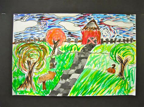 5th Grade Van Gogh Inspired Fall Landscapesstudents Also Focused On
