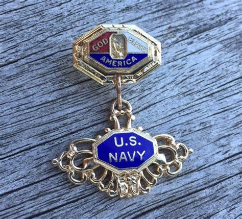 Genuine Vintage Wwii Sweetheart Pin Us Navy Enamel 1940s Etsy