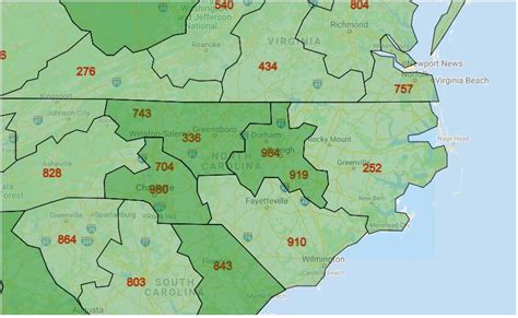 North Carolina Area Codes - All City Codes