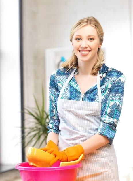 Premium Photo Picture Of Beautiful Housewife Washing Dish At The Kitchen