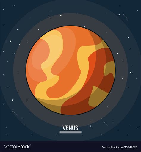 Colorful Poster Of The Planet Venus In The Space Vector Image