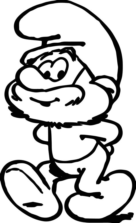 Papa smurf coloring page from the smurfs category. Papa Smurf Drawing at GetDrawings | Free download
